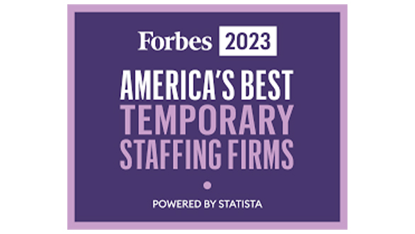 Forbes 2023 America's Best Temporary Staffing Firms logo block 